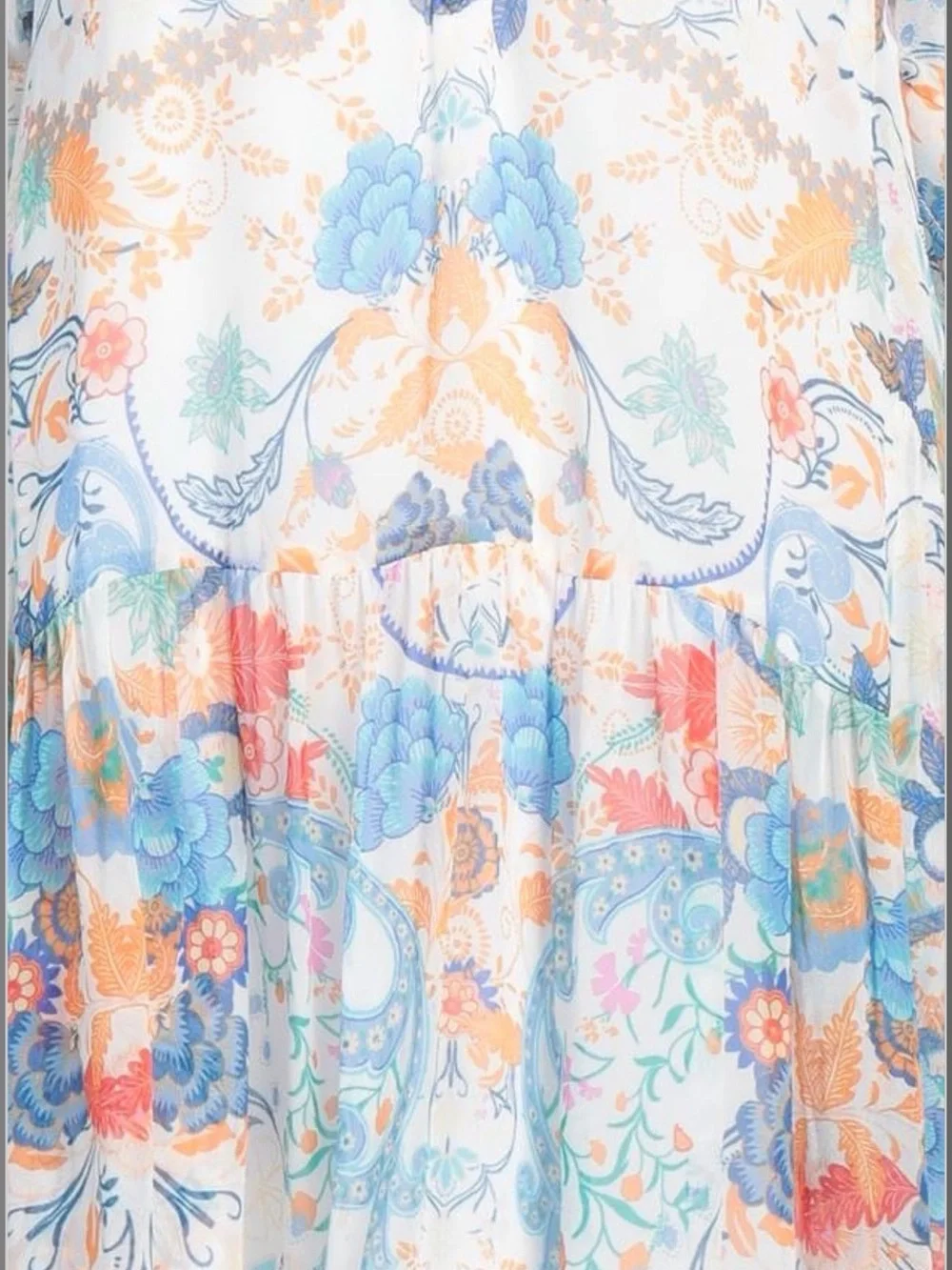 Hale Bob Multicolor Floral Paisley Tunic Dress - Blue, Orange, Red
